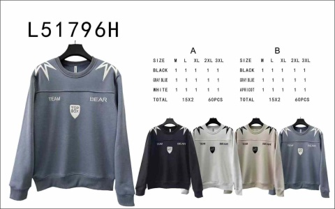 Męska bluza bez kaptura