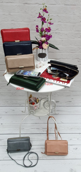 Mini torebka, listonoszka damska 2w1 - torebka i portfel