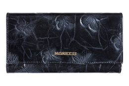 Duży portfel damski czarny lakier model: 045-2 motyl Angela Moretti