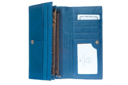 Duży portfel damski niebieski mat model: 176B M blue Angela Moretti