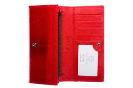 Duży portfel damski czerwony lakier model: 176BS red Angela Moretti