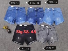Krótkie jeansowe spodenki damskie BIG SIZE marki REDSEVENTY model: F173-14