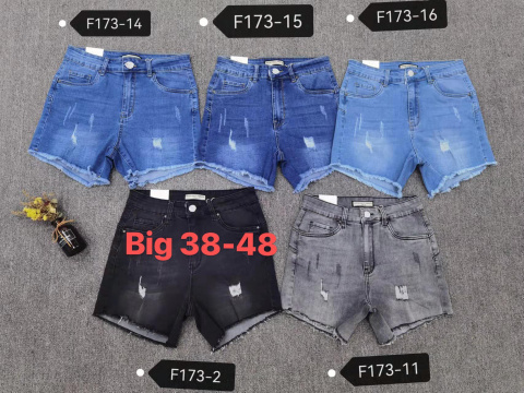 Krótkie jeansowe spodenki damskie BIG SIZE marki REDSEVENTY model: F173-14