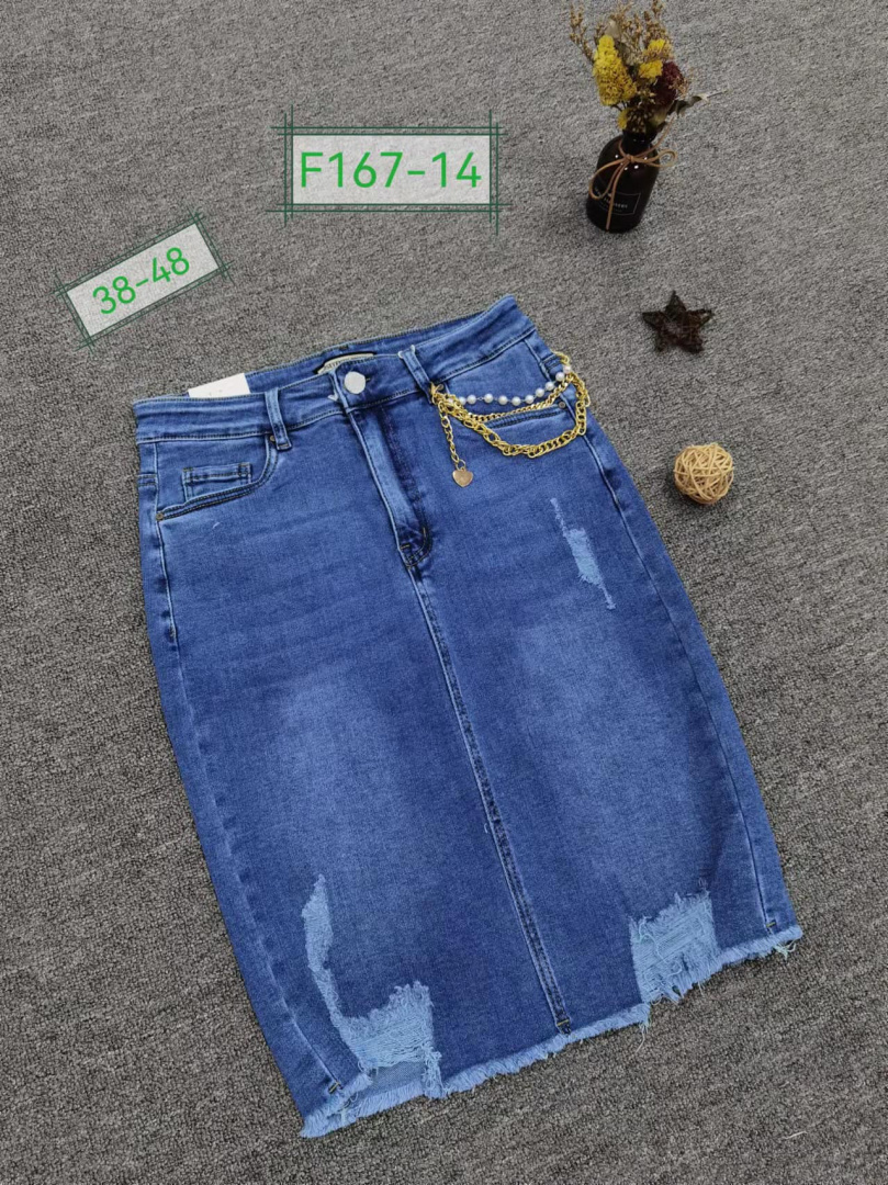 Spódnica jeansowa damska BIG SIZE marki REDSEVENTY model: F167-14