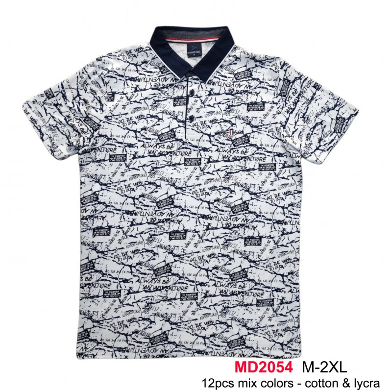 Męska koszulka POLO - t-shirt bawełniany z lycrą model: MD2054