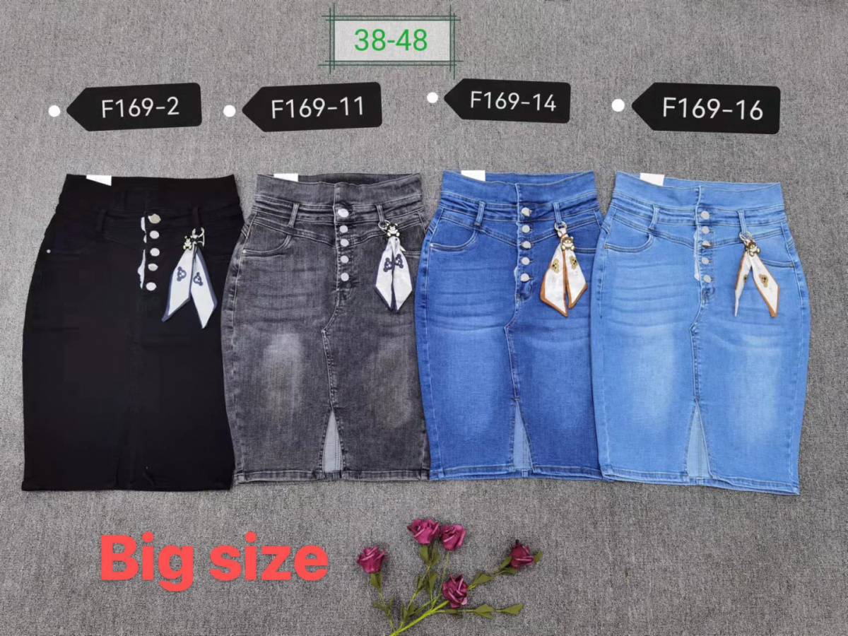 Spódnica jeansowa damska BIG SIZE marki REDSEVENTY model: F169-16