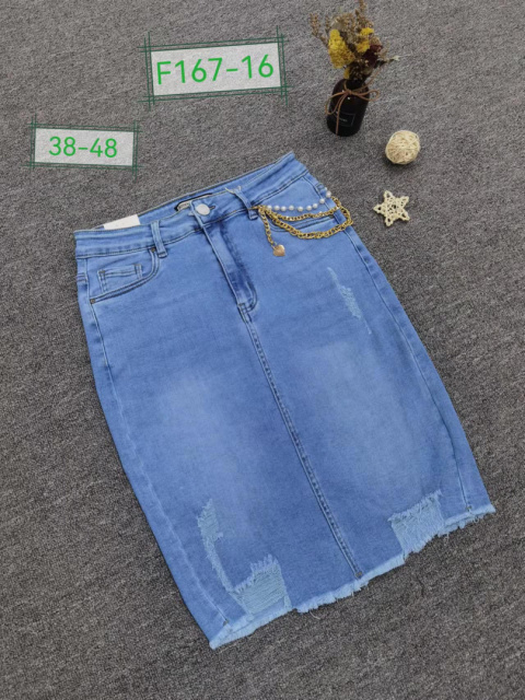 Spódnica jeansowa damska BIG SIZE marki REDSEVENTY model: F167-16