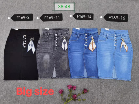 Spódnica jeansowa damska BIG SIZE marki REDSEVENTY model: F169-2