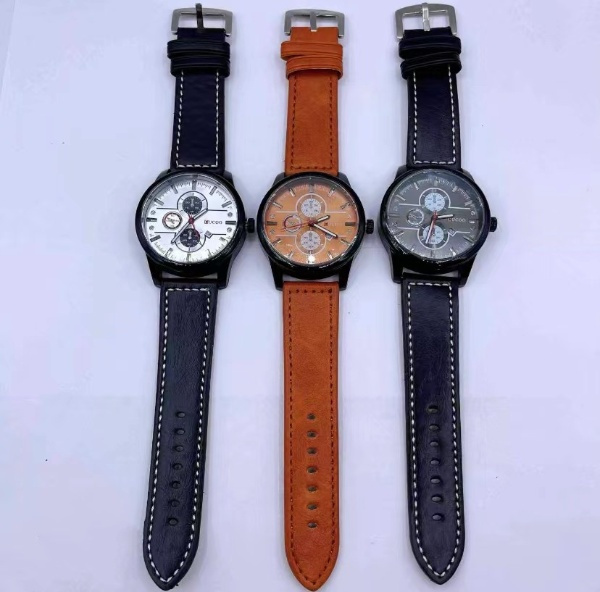 Luksusowy zegarek męski - skórzany pasek model: 2391