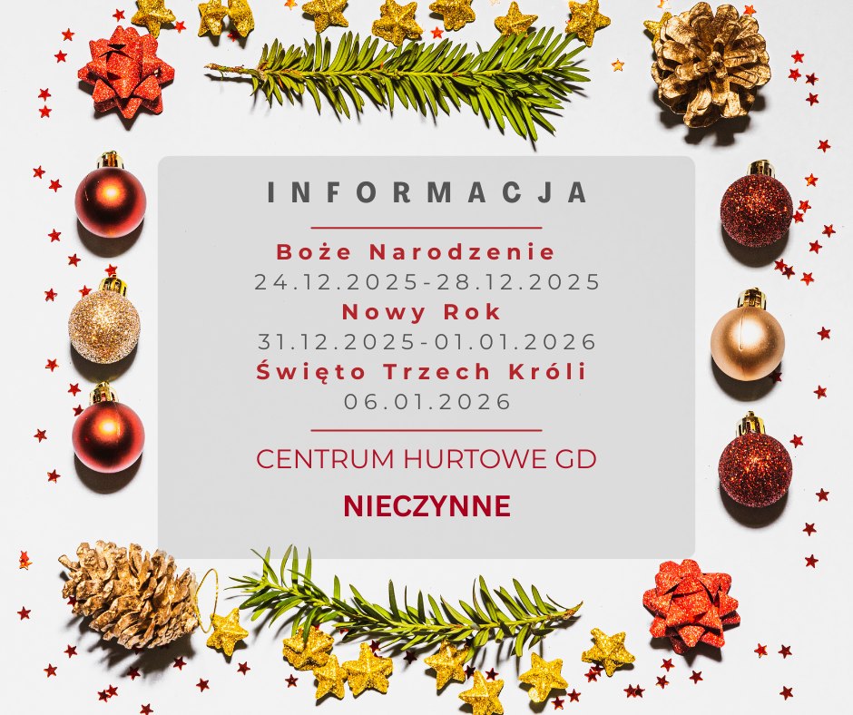 INFORMACJA - Święta Bożego Narodzenia i Nowy Rok